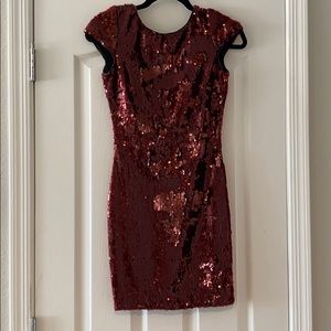 Red mini sequin dress. So sparkly and cute!